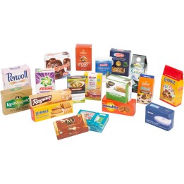 Cajas plegables de productos de marcas para tiendas