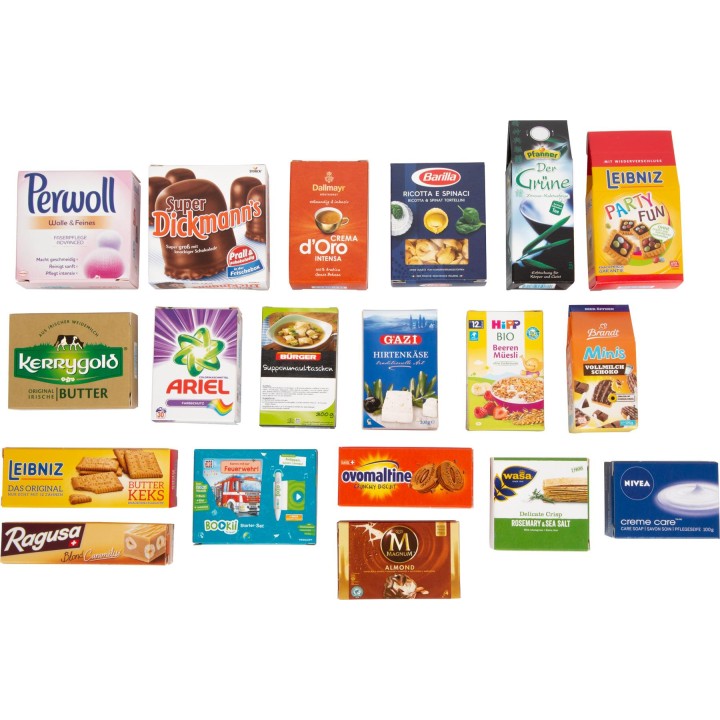 Cajas plegables de productos de marcas para tiendas