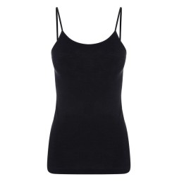 Camiseta interior con tirantes finos de lana y seda
