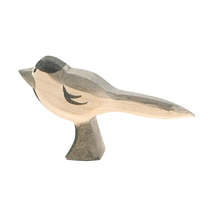 Lavandera blanca pajaro de madera ostheimer