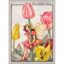 Postal de madera Hada Tulipán
