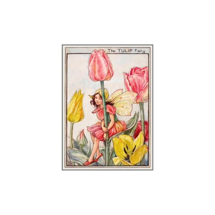 Postal de madera Hada Tulipán