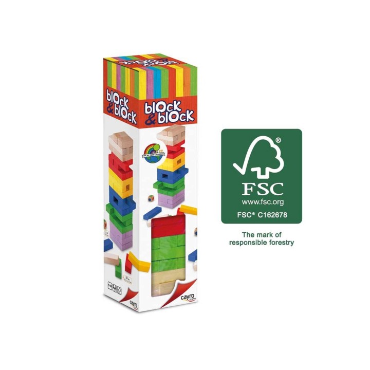 Torre de madera de colores