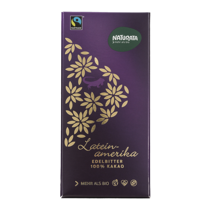 Chocolate Naturata América latina amargo noble 100%  80gr.