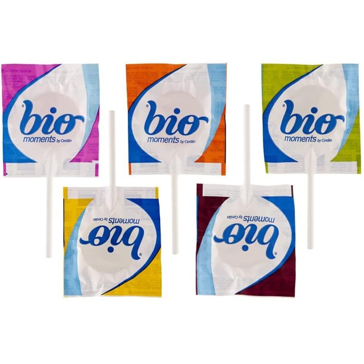 Piruletas ecológica con sabor a frutas.