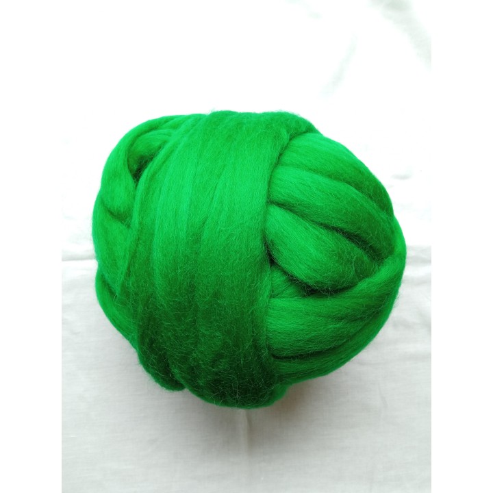 Lana cardada en cinta - verde tilo.