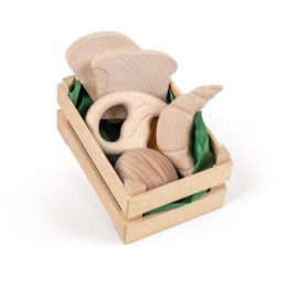 Caja surtido de pastelería de madera natural