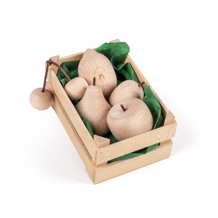 Caja de fruta de madera natural