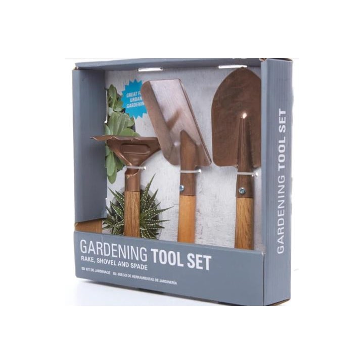 set de herramientas jardinería