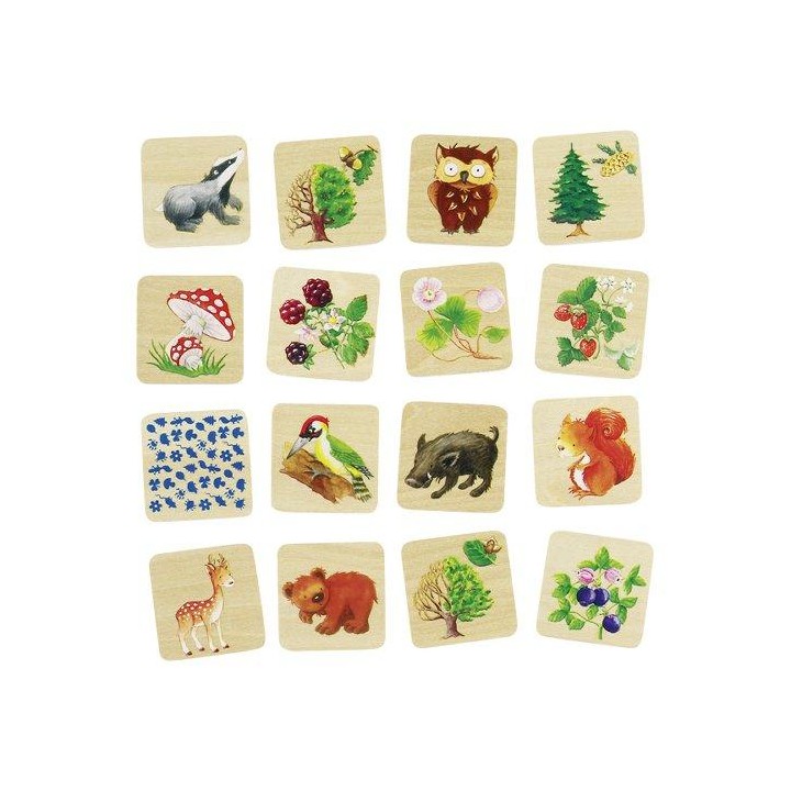 Memo de madera vida en el bosque