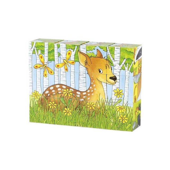 Puzzle de dados animales del bosque