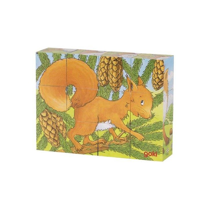 Puzzle de dados animales del bosque
