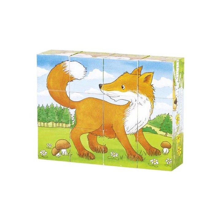 Puzzle de dados animales del bosque