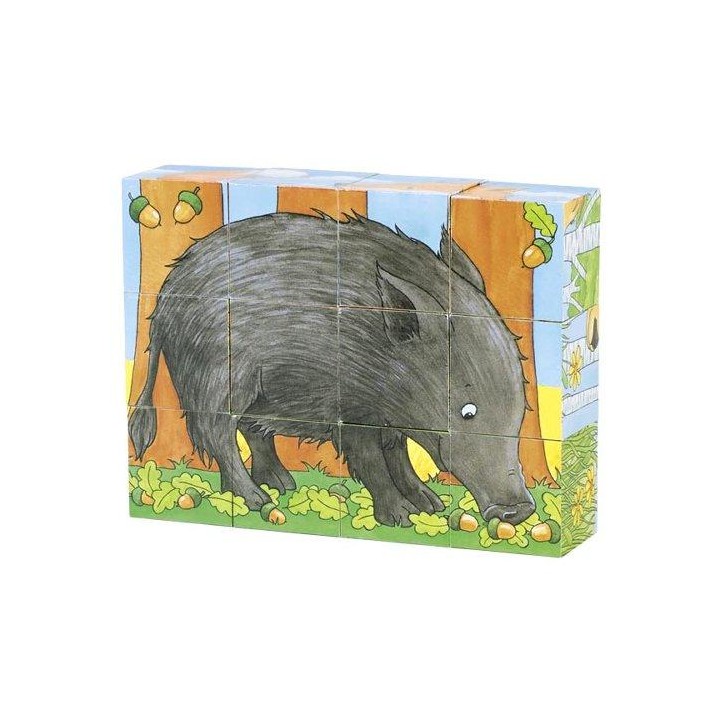 Puzzle de dados animales del bosque