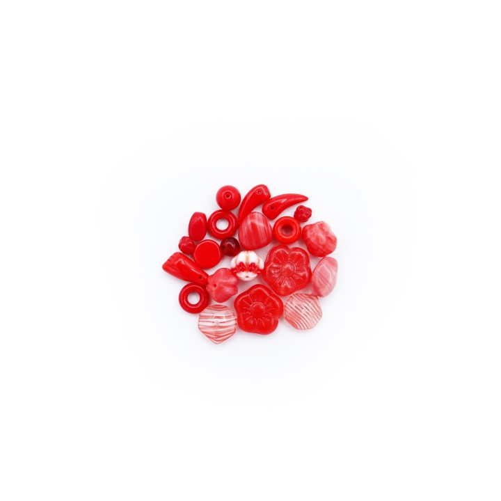 Cuentas de cristal rojas