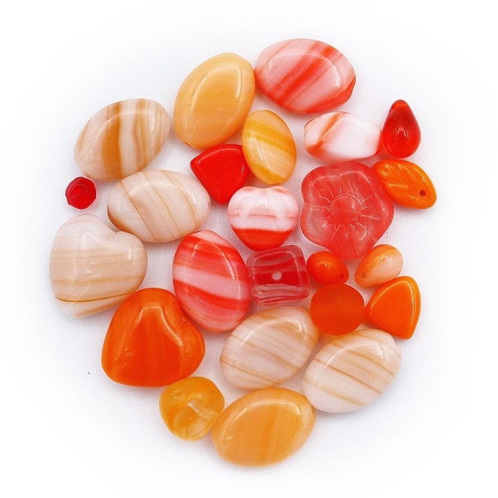 Cuentas de cristal naranjas
