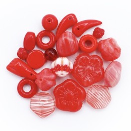 Cuentas de cristal rojas