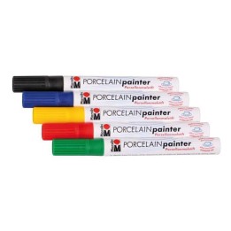 Rotuladores gordos para porcelana colores básicos x5