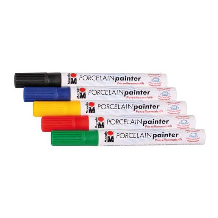 Rotuladores gordos para porcelana colores básicos x5