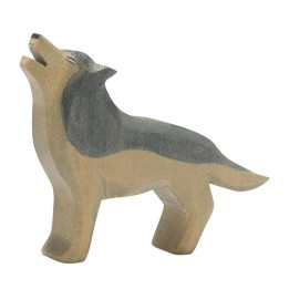 Lobo de madera aullando