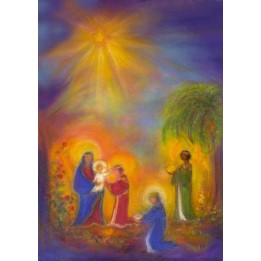 Postal La adoración de los reyes