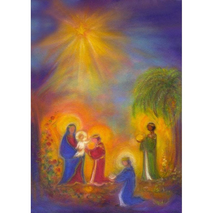 Postal La adoración de los reyes