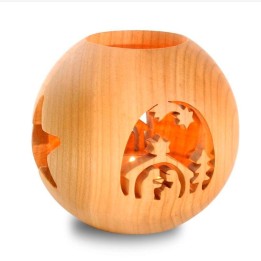 Farol de sobremesa de madera Navidad