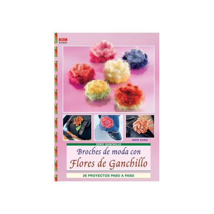 Broches de moda con flores de ganchillo