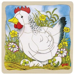 Puzzle cuatro capas Gallina