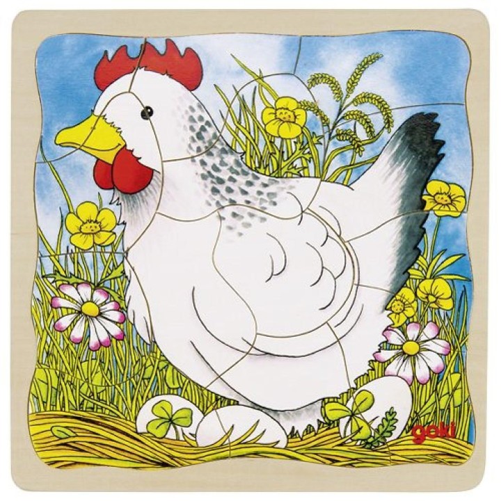Puzzle cuatro capas Gallina