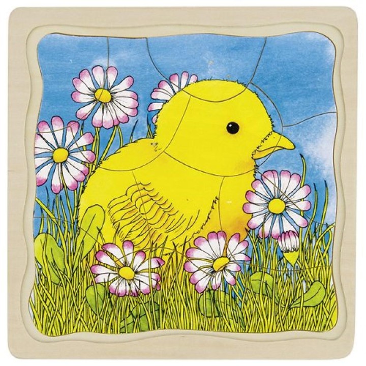Puzzle cuatro capas Gallina