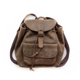 Mochila de cuero marrón