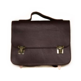 Mini cartera de cuero marrón