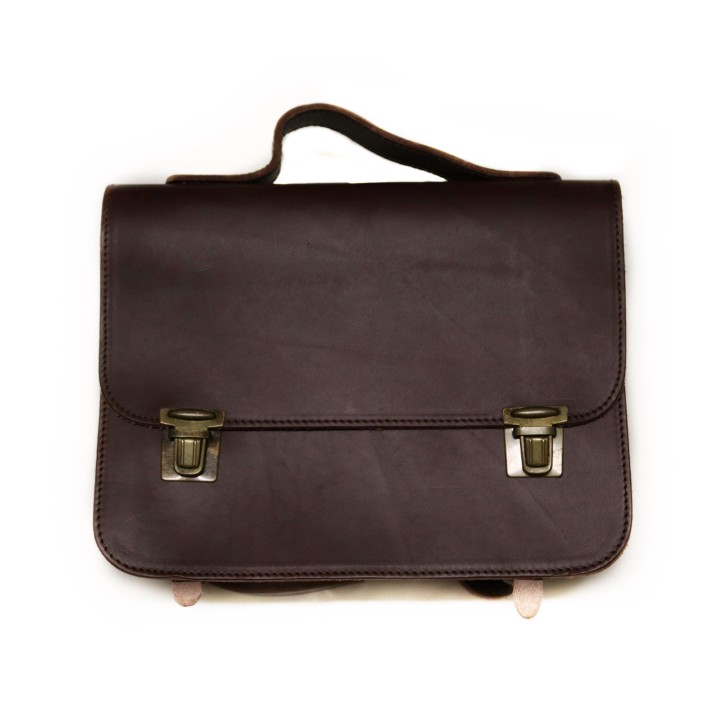 Mini cartera de cuero marrón