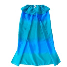 Capa de seda azul y verde