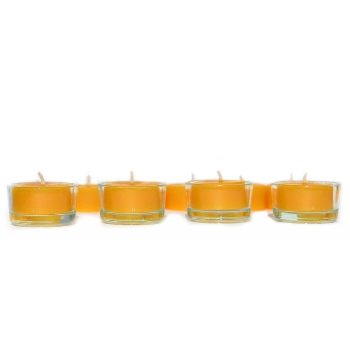 Portavela cristal con vela de té