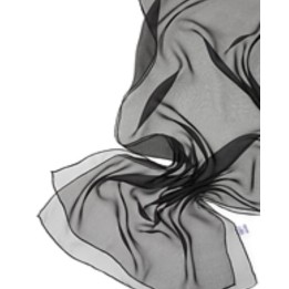 Chal de seda chiffon - negro