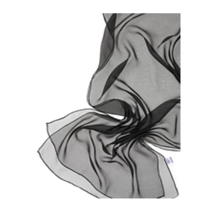 Chal de seda chiffon - negro