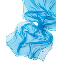 Chal de seda chiffon - azul turquesa