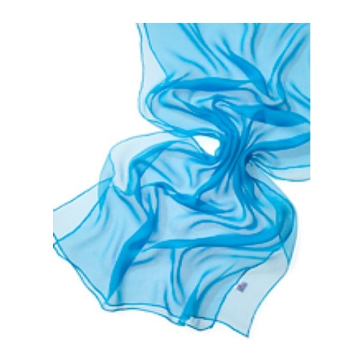 Chal de seda chiffon - azul turquesa