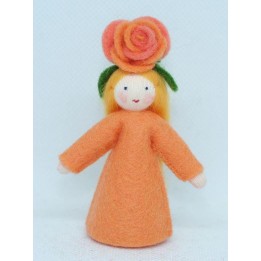 Niña flor rosa naranja