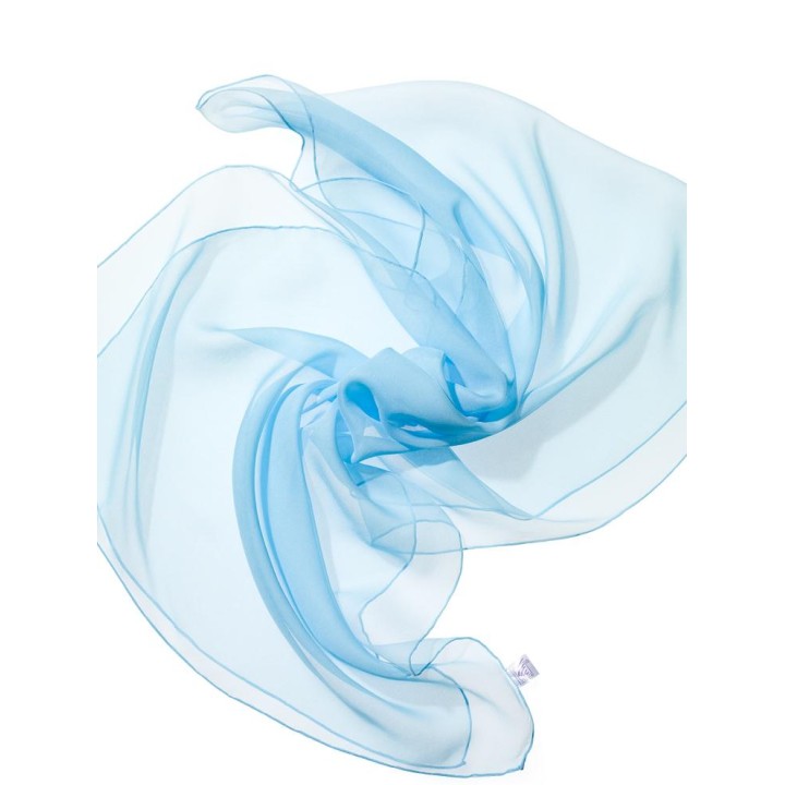 Chal de seda chiffon - azul agua