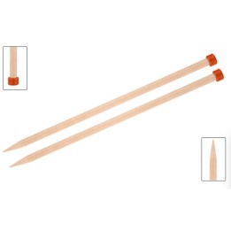 Agujas de punto de madera 25 cm