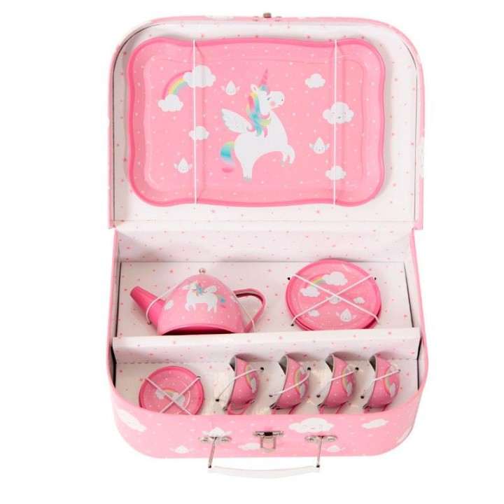 Juego de té Unicornio arcoiris