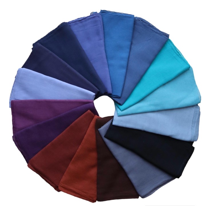 Pañuelos grandes de algodón orgánico colores oscuros