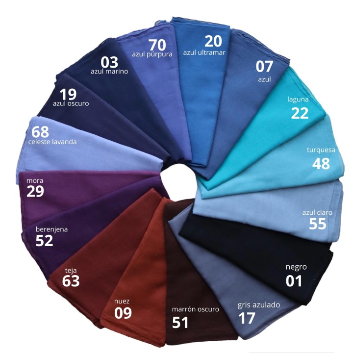 Pañuelos grandes de algodón orgánico colores oscuros