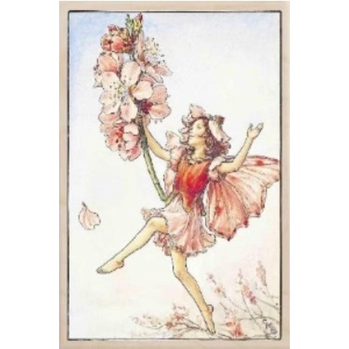 Postal de madera - Hada flor de almendro