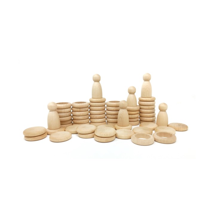 GRAPAT- Nins, anillas y monedas (madera natural)