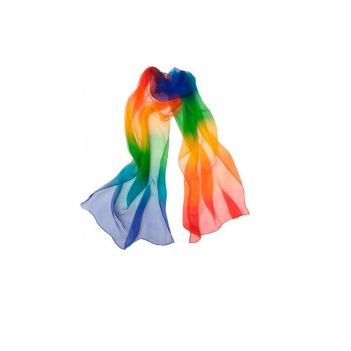 Chal en seda chiffon - arcoiris