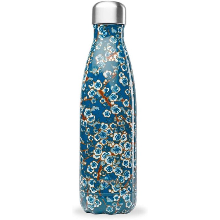 Botella Qwetch flores azules
